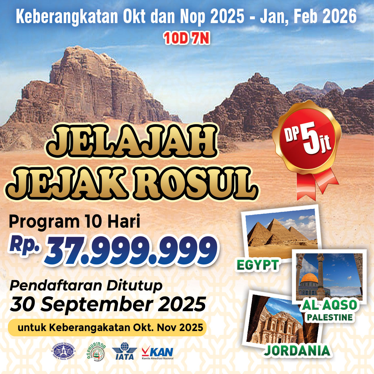 Umroh Jelajah Jejak Rosul 10D 7N
